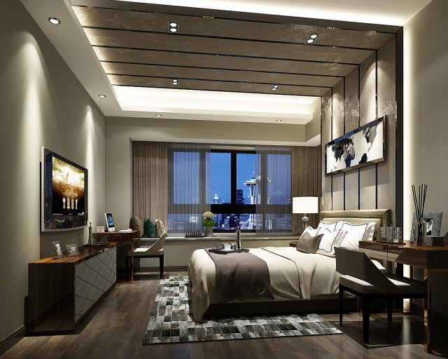 bedroom hotel suites designed a complete 106 Model 3D .c4d .max .obj .3ds .fbx .stl .blend 