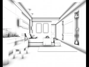 bedroom hotel suites designed a complete 109 3D Model