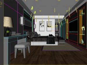 bedroom hotel suites designed a complete 109 3D Model