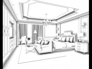 bedroom hotel suites designed a complete 110 3D Model