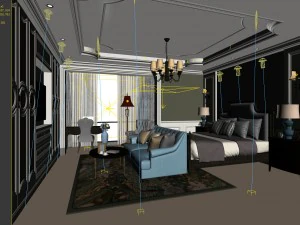 bedroom hotel suites designed a complete 110 3D Model