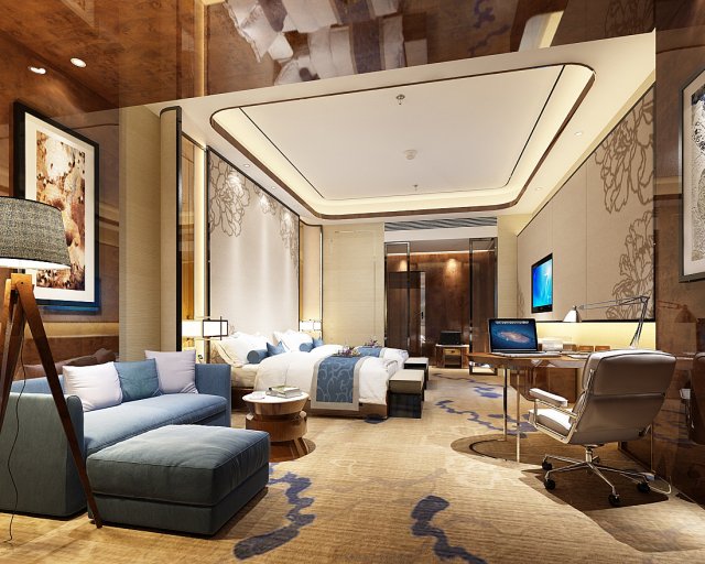 bedroom hotel suites designed a complete 112 Model 3D .c4d .max .obj .3ds .fbx .stl .blend