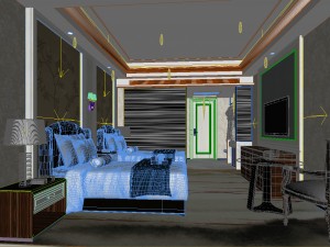 bedroom hotel suites designed a complete 116 3D Model