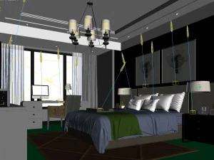 bedroom hotel suites designed a complete 119 3D Model