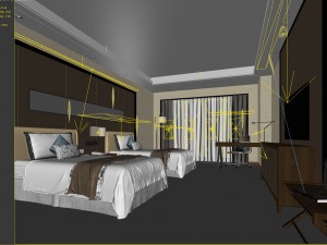 bedroom hotel suites designed a complete 121 3D 模型