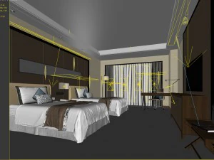 bedroom hotel suites designed a complete 121 3D Model