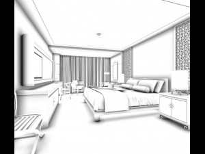 bedroom hotel suites designed a complete 122 3D Model