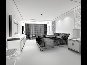 bedroom hotel suites designed a complete 122 3D Model