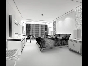 bedroom hotel suites designed a complete 122 3D Model