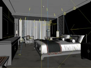 bedroom hotel suites designed a complete 122 3D Model