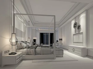 bedroom hotel suites designed a complete 126 3D Model