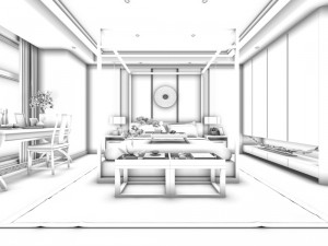 bedroom hotel suites designed a complete 127 3D मॉडल
