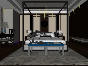 bedroom hotel suites designed a complete 127 3D Model