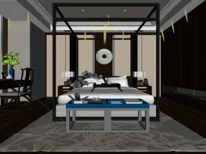 bedroom hotel suites designed a complete 127 3D Model