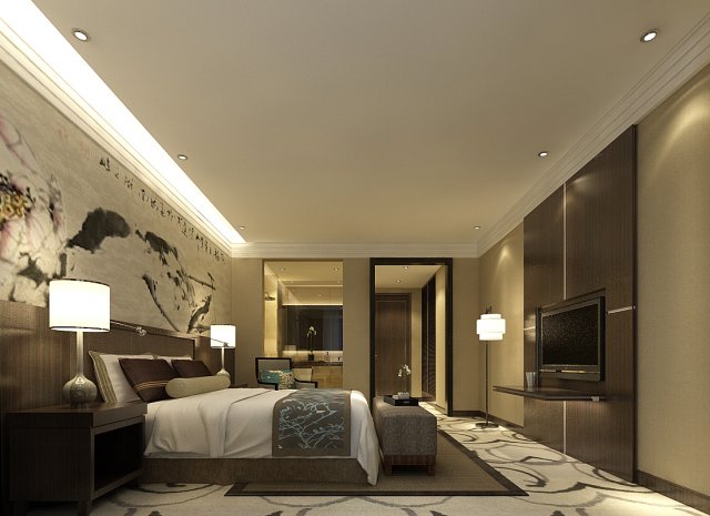 bedroom hotel suites designed a complete 128 Modello 3D .c4d .max .obj .3ds .fbx .stl .blend 