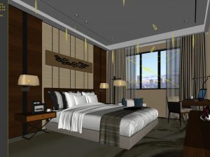 bedroom hotel suites designed a complete 129 3D Model