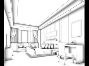 bedroom hotel suites designed a complete 130 3D Model