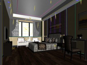 bedroom hotel suites designed a complete 130 3D Model