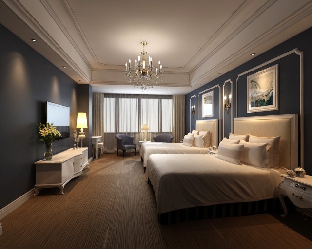 bedroom hotel suites designed a complete 132 3D मॉडल .c4d .max .obj .3ds .fbx .stl .blend 