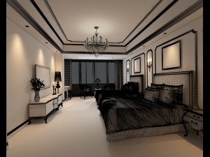 bedroom hotel suites designed a complete 132 3D मॉडल
