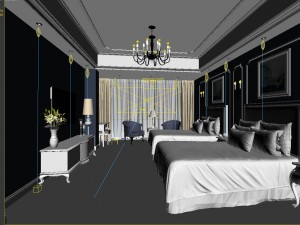 bedroom hotel suites designed a complete 132 3D मॉडल