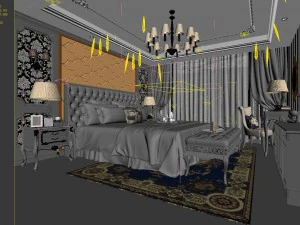 bedroom hotel suites designed a complete 133 3D Model