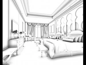 bedroom hotel suites designed a complete 134 3D Model