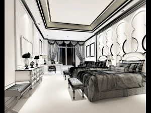 bedroom hotel suites designed a complete 134 3D Model
