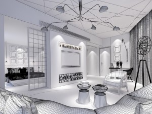 bedroom hotel suites designed a complete 137 3D Model