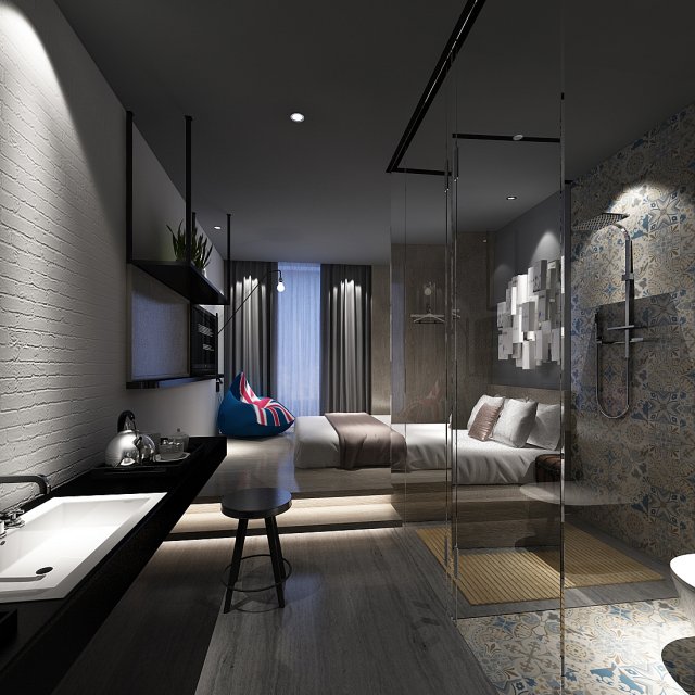 bedroom hotel suites designed a complete 138 3Dモデル .c4d .max .obj .3ds .fbx .stl .blend 