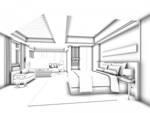 bedroom hotel suites designed a complete 139 3D Model