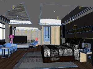 bedroom hotel suites designed a complete 139 3D Model