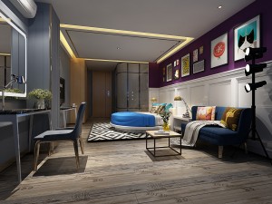 bedroom hotel suites designed a complete 141 3D Model