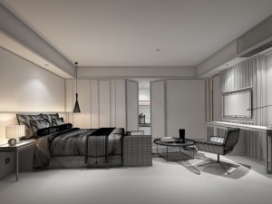 bedroom hotel suites designed a complete 143 3D 모델