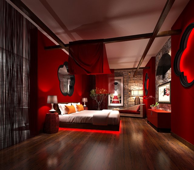 bedroom hotel suites designed a complete 144 3D Модель .c4d .max .obj .3ds .fbx .stl .blend