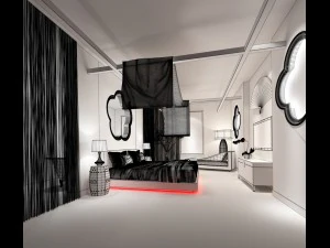 bedroom hotel suites designed a complete 144 3D Model