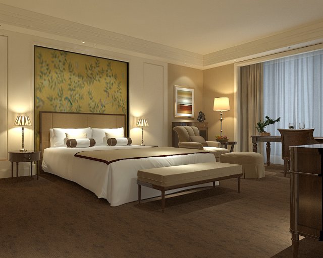 bedroom hotel suites designed a complete 146 3D Model .c4d .max .obj .3ds .fbx .stl .blend 