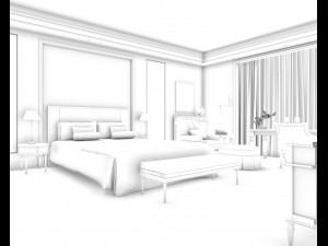 bedroom hotel suites designed a complete 146 3D Model