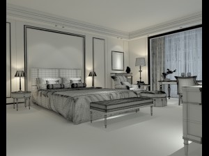 bedroom hotel suites designed a complete 146 3D Model