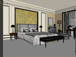 bedroom hotel suites designed a complete 146 3D Model