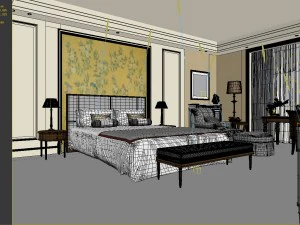 bedroom hotel suites designed a complete 146 3D Model