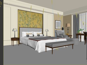 bedroom hotel suites designed a complete 146 3D Model