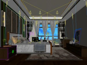 bedroom hotel suites designed a complete 147 3D Model