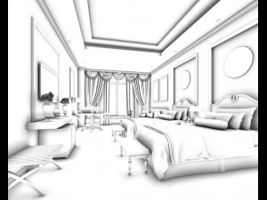 bedroom hotel suites designed a complete 148 3D Model