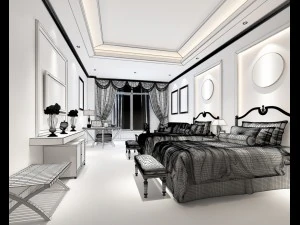 bedroom hotel suites designed a complete 148 3D Model