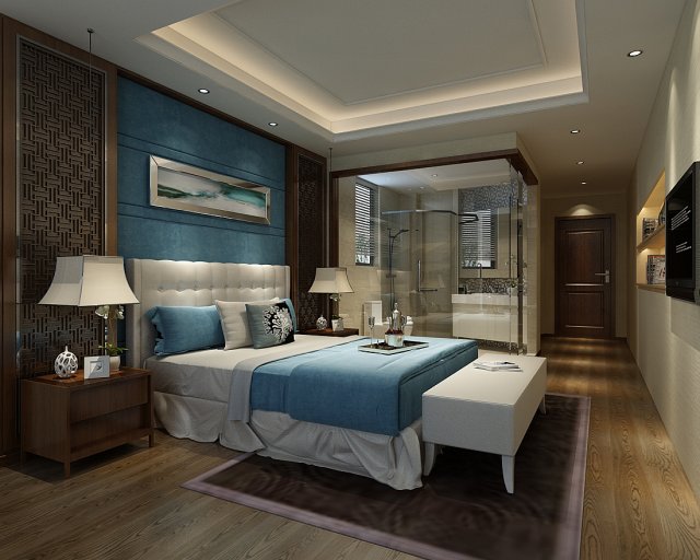 bedroom hotel suites designed a complete 149 3D Model .c4d .max .obj .3ds .fbx .stl .blend 