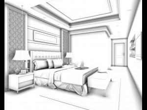 bedroom hotel suites designed a complete 149 3D Model