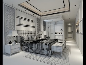 bedroom hotel suites designed a complete 149 3D Model