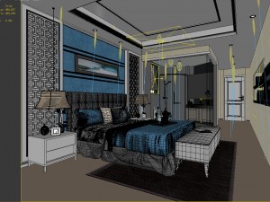 bedroom hotel suites designed a complete 149 3D Model