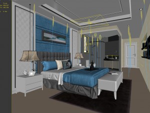 bedroom hotel suites designed a complete 149 3D Model